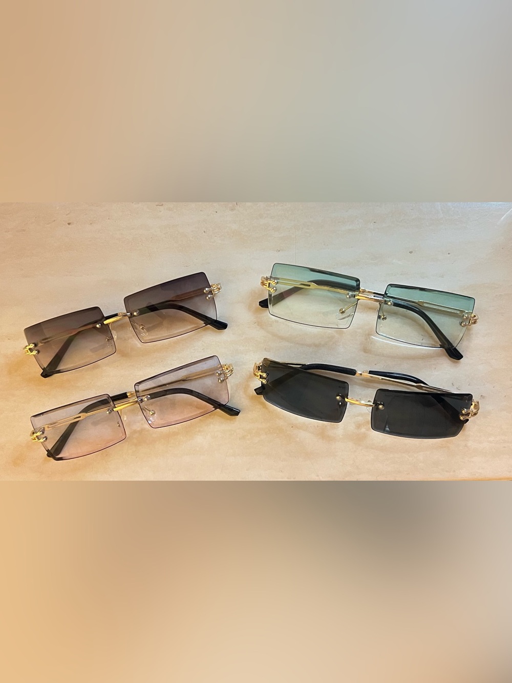 Rimless Gradient Sunglasses 4 pack